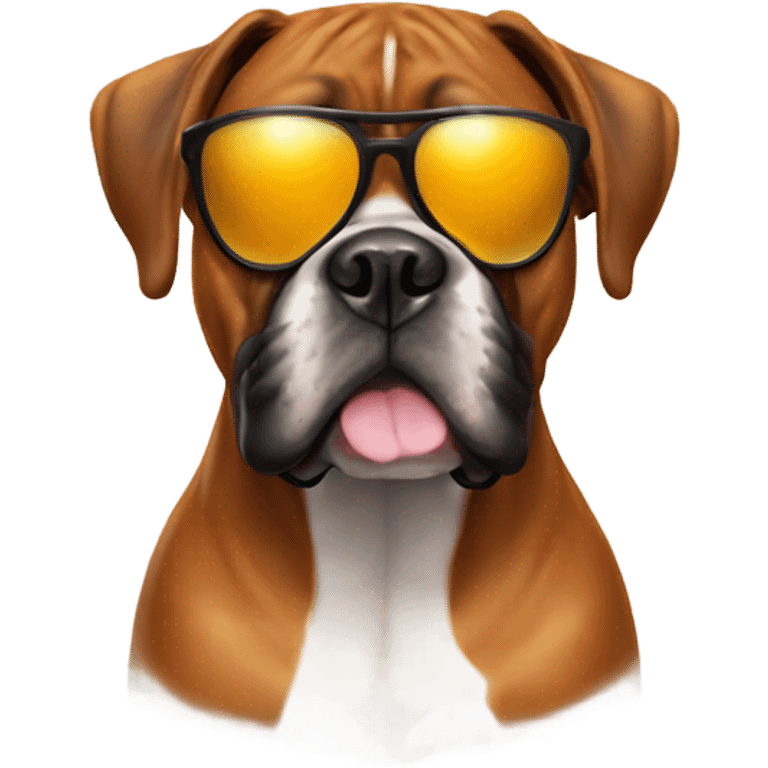 Boxer dog with sun glasses  emoji