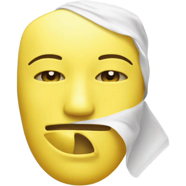 yellow face emoji, with a hydrating facial mask on top  emoji