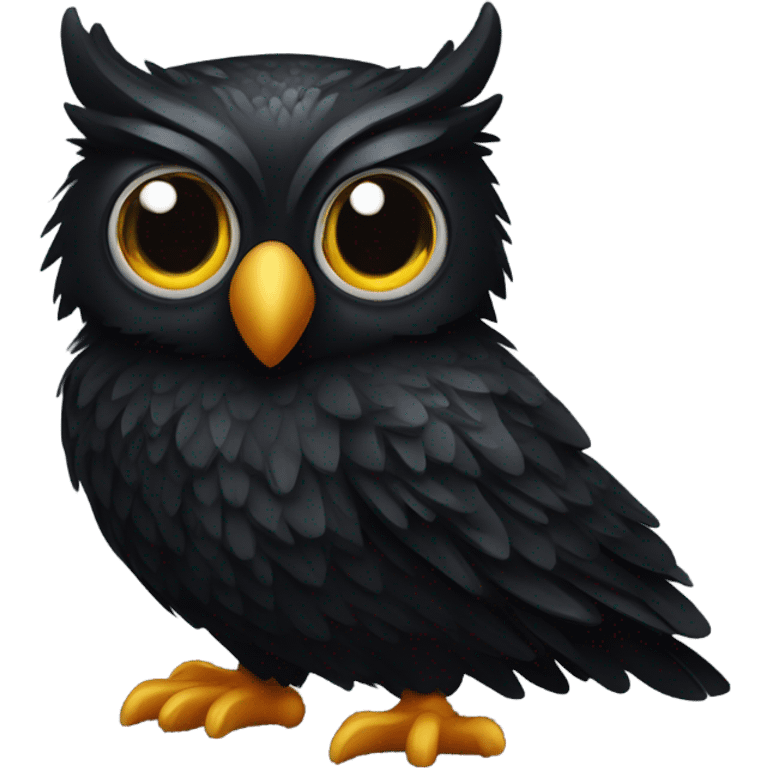 Owl black & go emoji