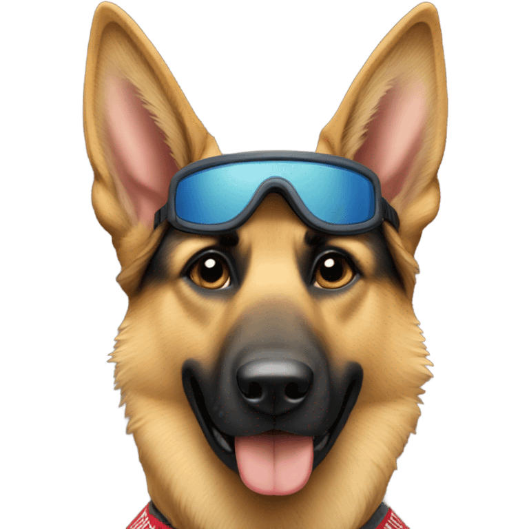 Skiing German shepherd  emoji