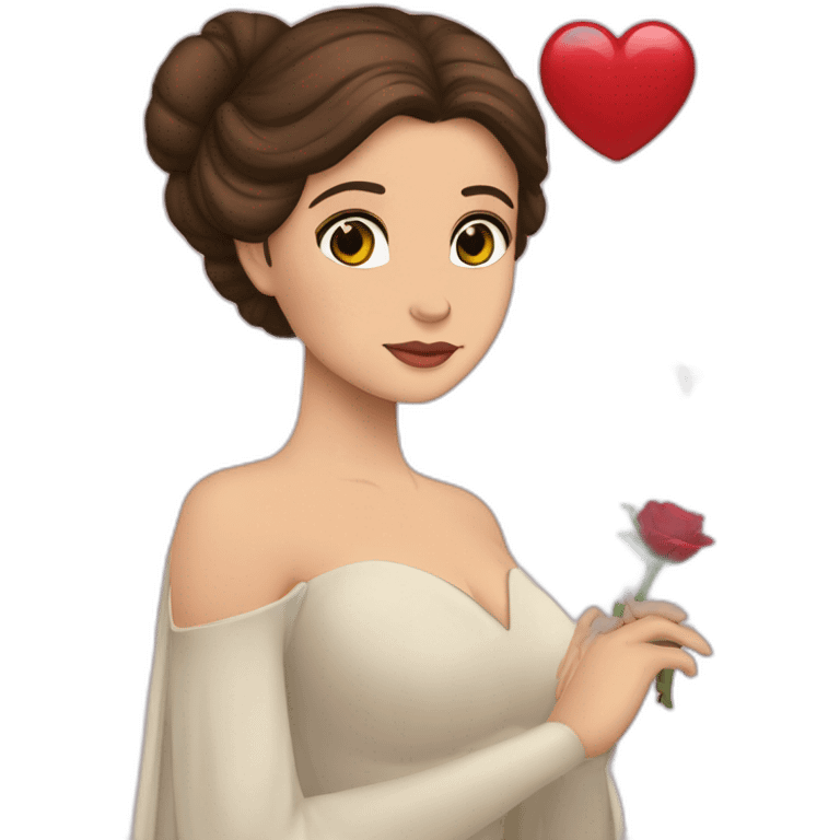 Princesa Leia beso corazón emoji