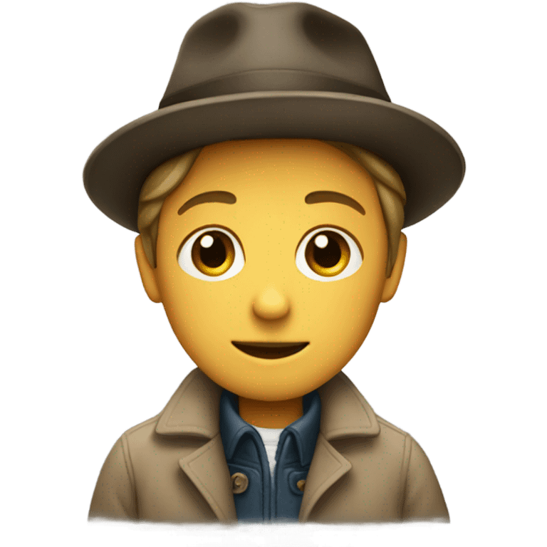 Boy in hat and coat emoji