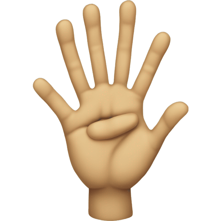 six fingered google style yellow hand emoji