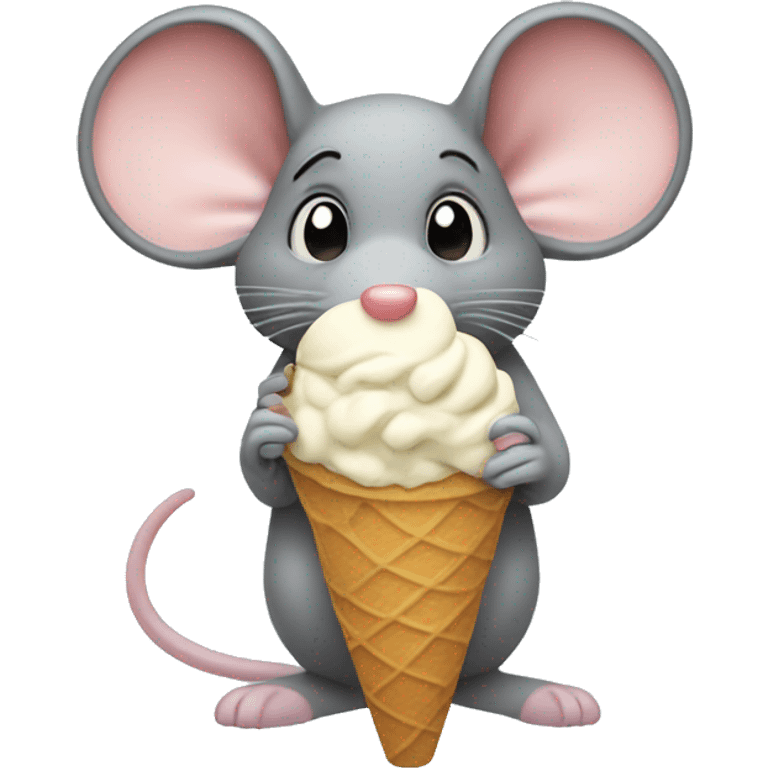 mouse eating ice cream  emoji