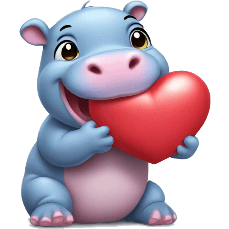 baby hippo blowing a heart emoji