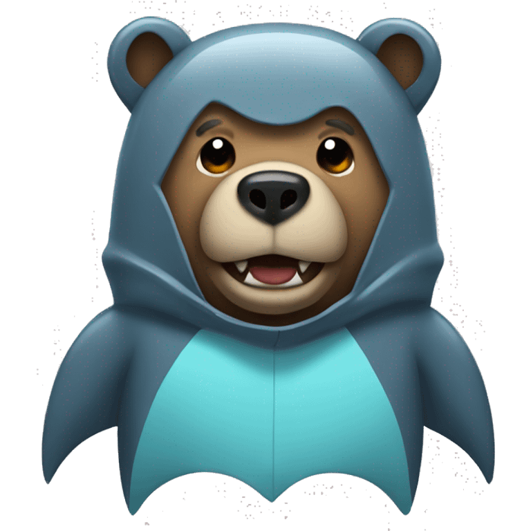 Bear wearing a shark costume emoji