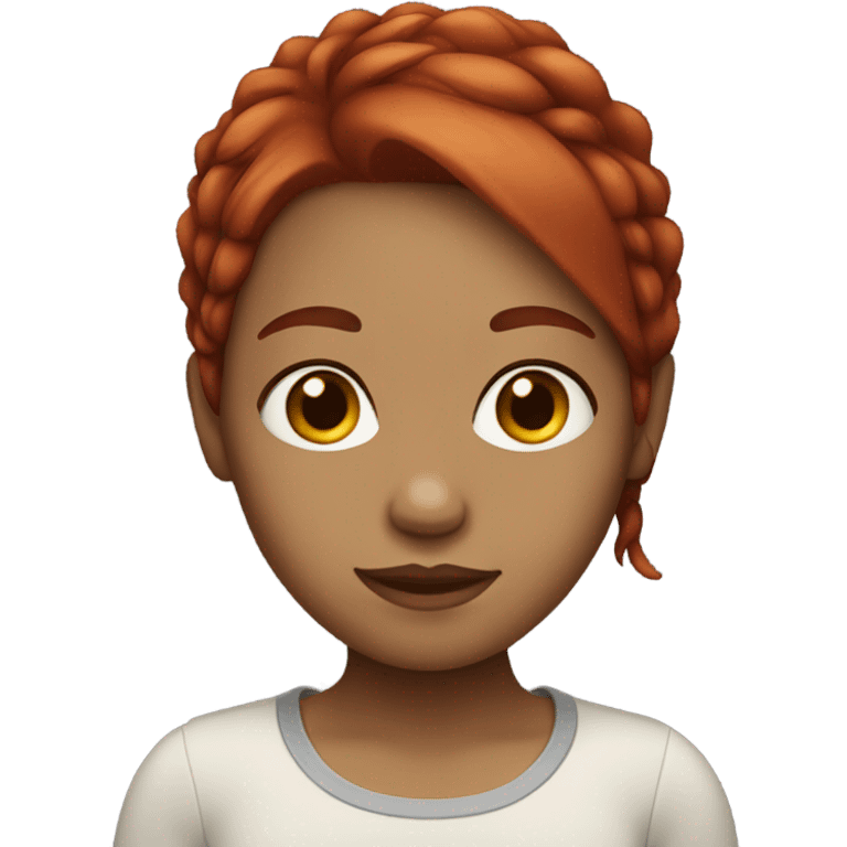 Girl with light skin and dark red hair  emoji