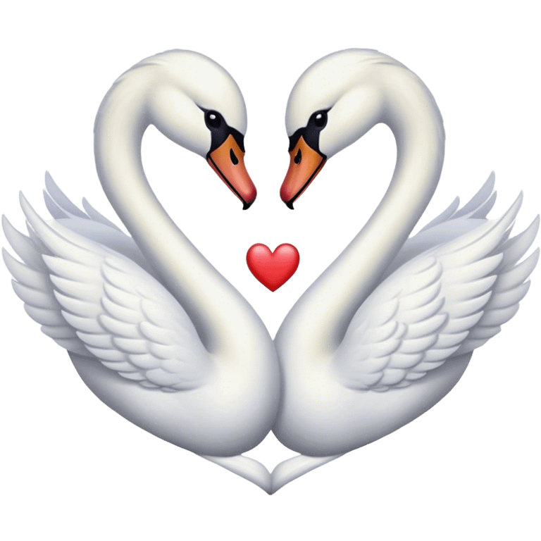 Coquette swans making a heart emoji