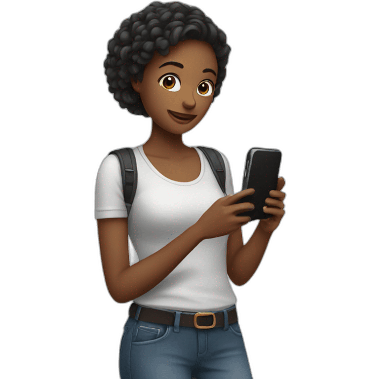 girlfriend with a smartphone emoji