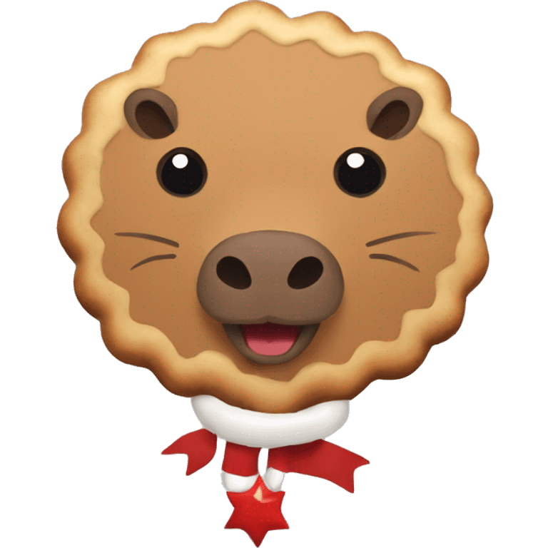 chrismas cookie with capybara emoji