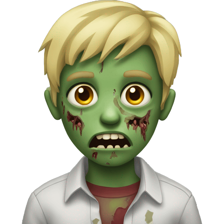 boy zombie with blonde hair and shirt emoji