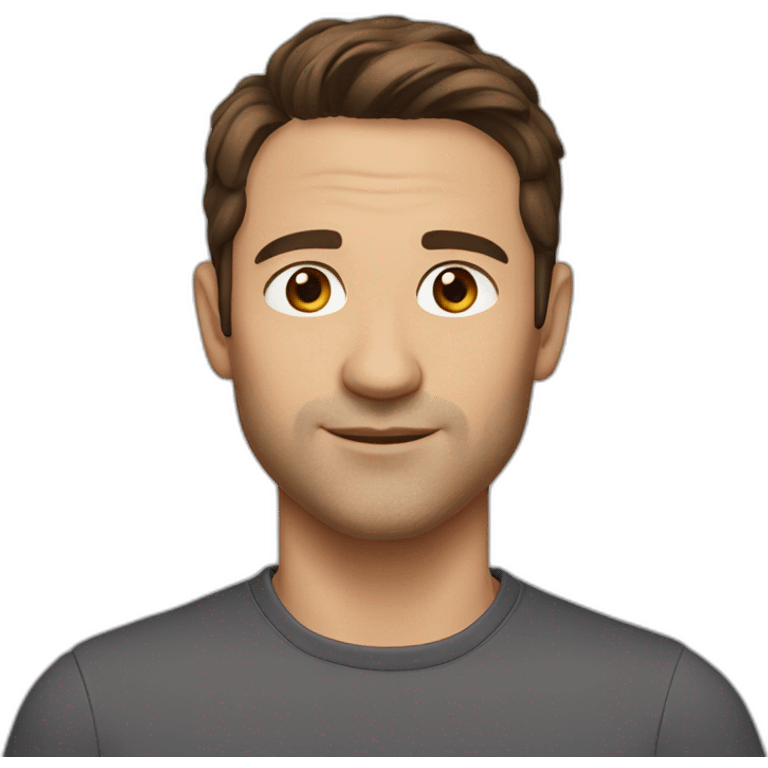 Man, 40, brown hair, brown eyes, short hair emoji