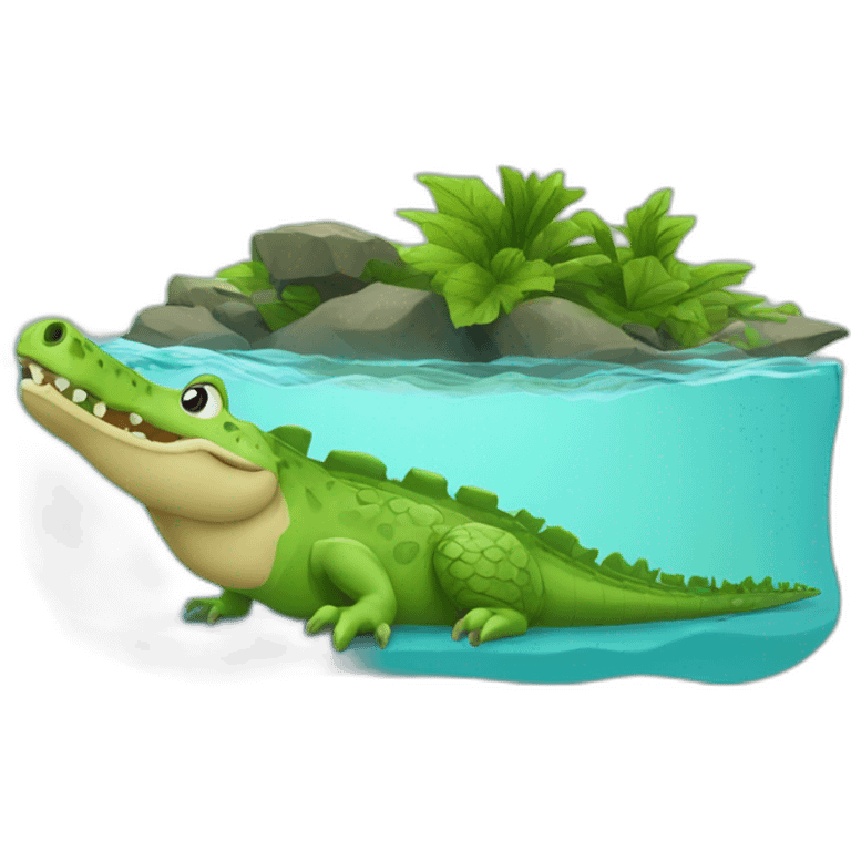 Vache sur un crocodile emoji