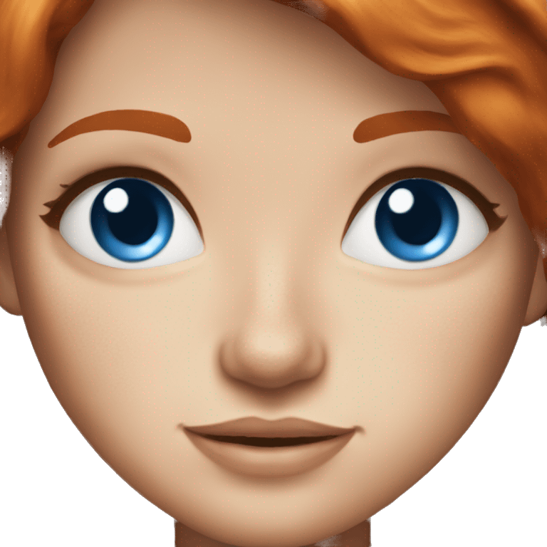 Pretty redhead with blue eyes and freckles emoji