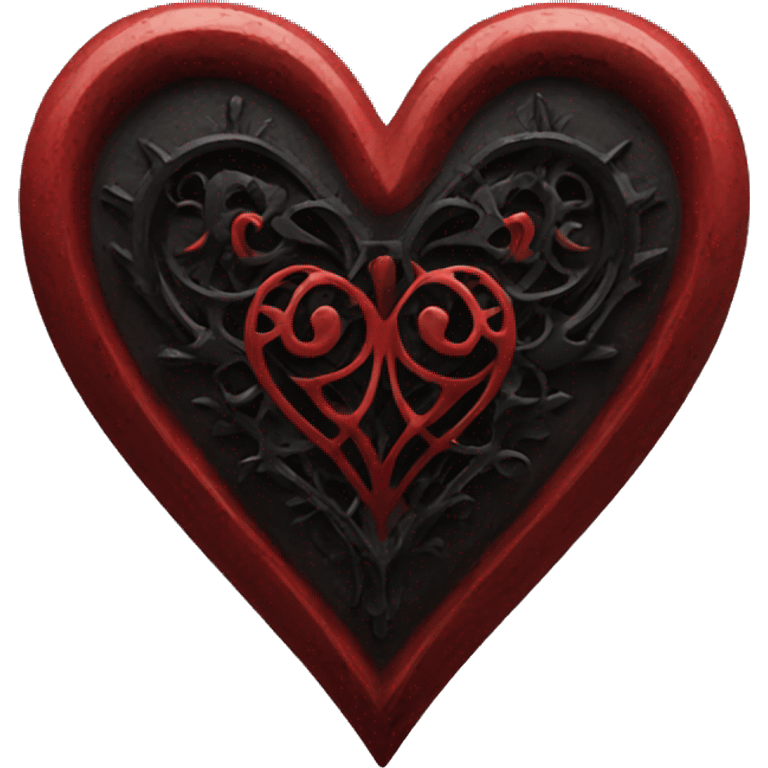 Red and black gothic heart large emoji