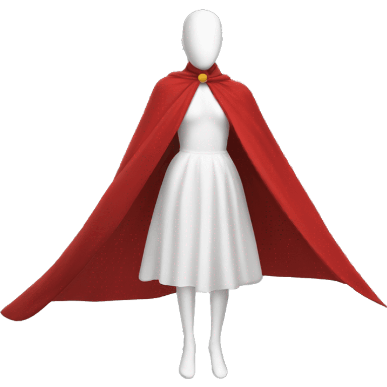 faceless white mannequin flying red cape without hood emoji