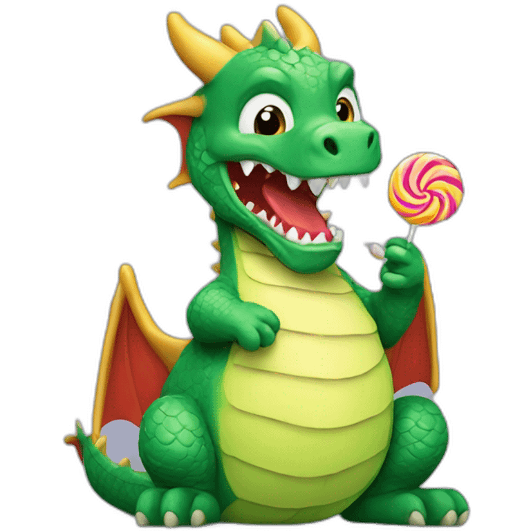 Dragon eating a lollipop  emoji