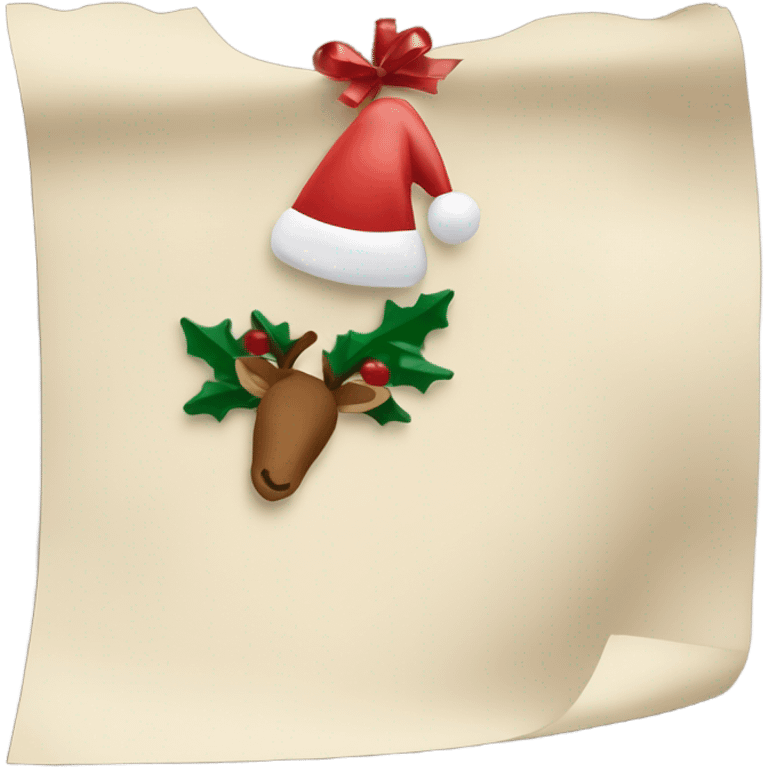 Piece of paper with Christmas decor  emoji