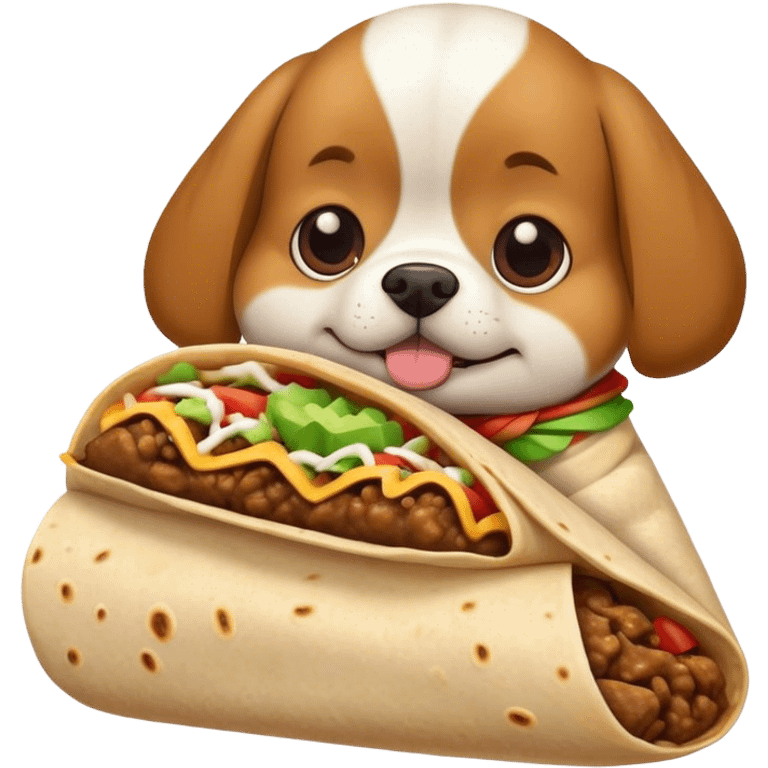 a dog eating a burrito emoji