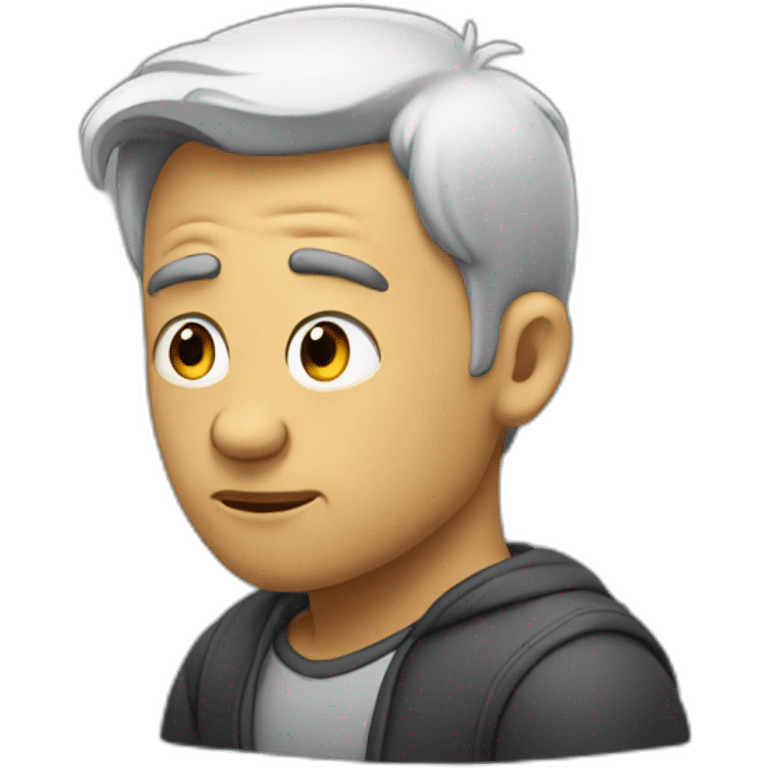 Man thinking about doubts emoji