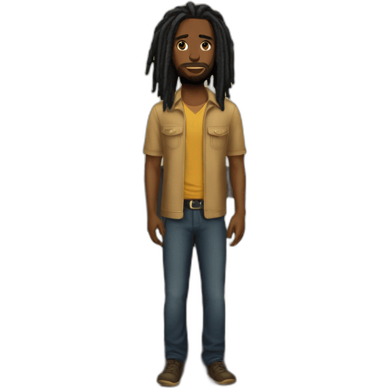 Black man dreadlock bedroom emoji