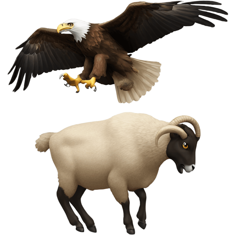 An eagle going after a ram emoji