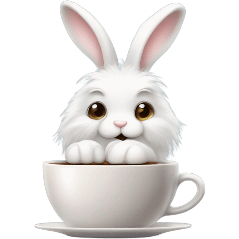 Bunny and coffee  emoji