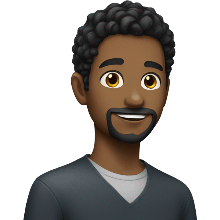 boy with wavy black hair and some facial hair emoji