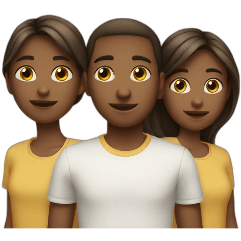 Three siblings white emoji