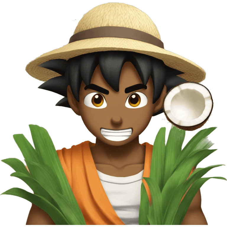 goku with a tender coconut emoji