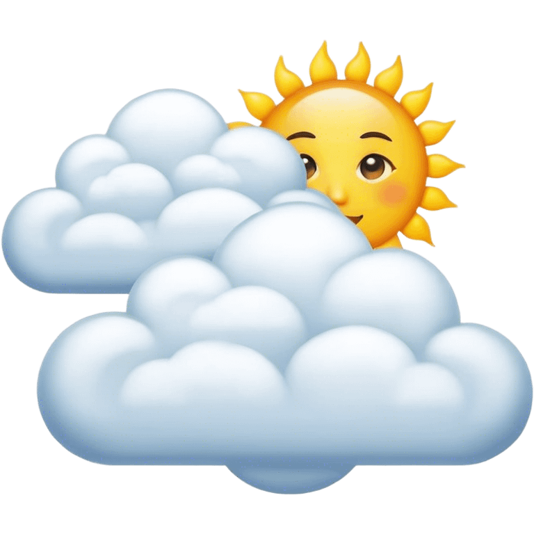  realistic featuring clouds with the sun emoji