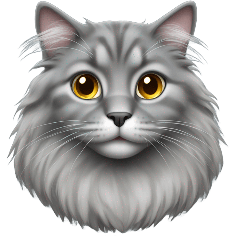 Gray long hair cat emoji