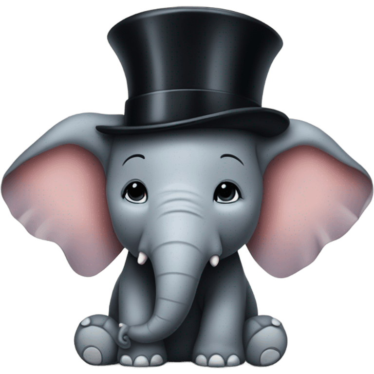 Elephant sleeping with a top hat on emoji