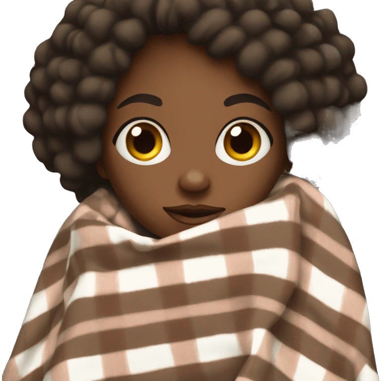 Black gurl with a blanket emoji