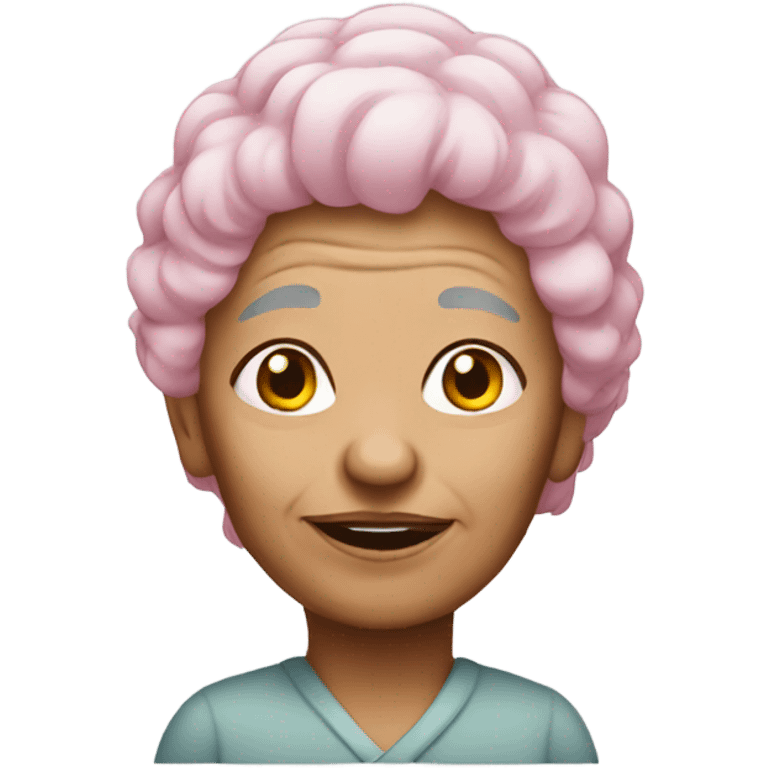 Old woman with pink hair emoji