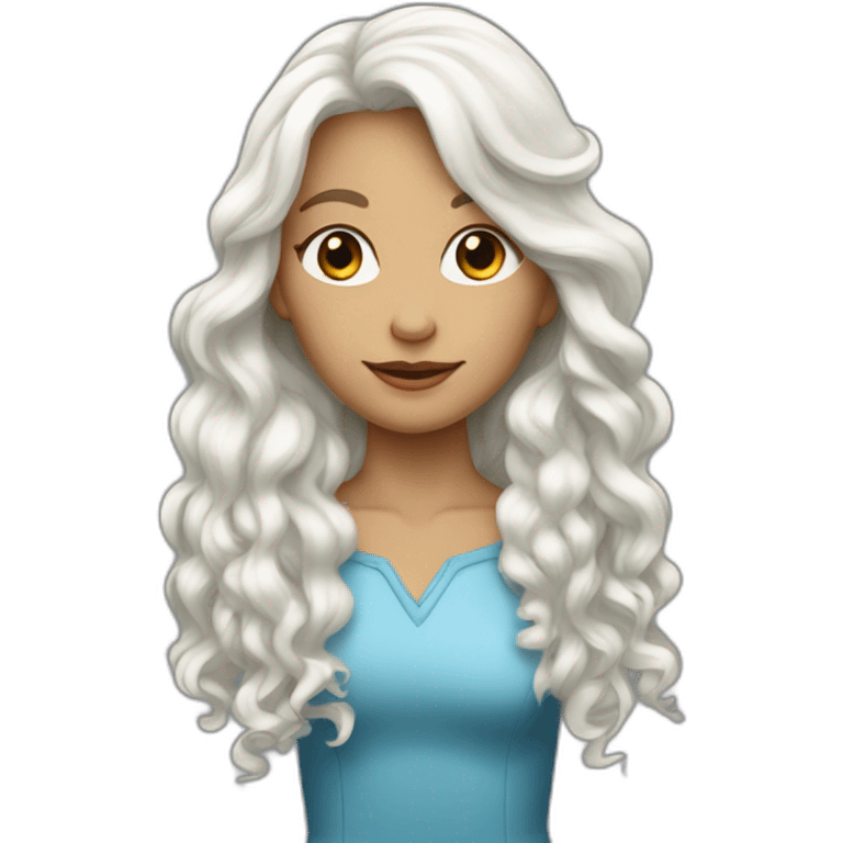 Femme blanche aux cheveux longs et bouclés emoji