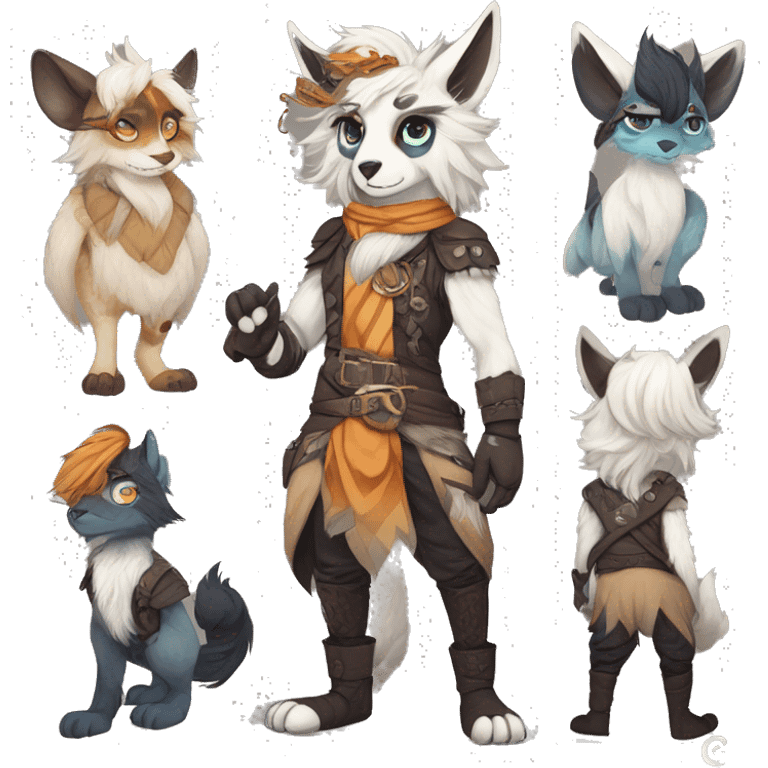 Cool cute Kawaii edgy fantasy animal  fursona Fionbri by griffsnuff & LiLaiRa & Falvie full body emoji