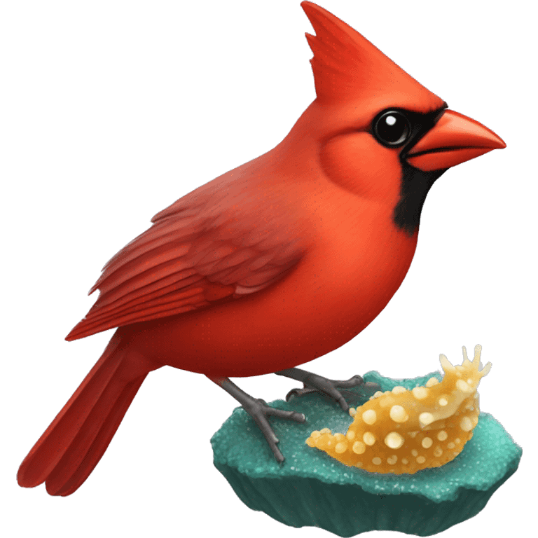 Cardinal eating sea slug emoji