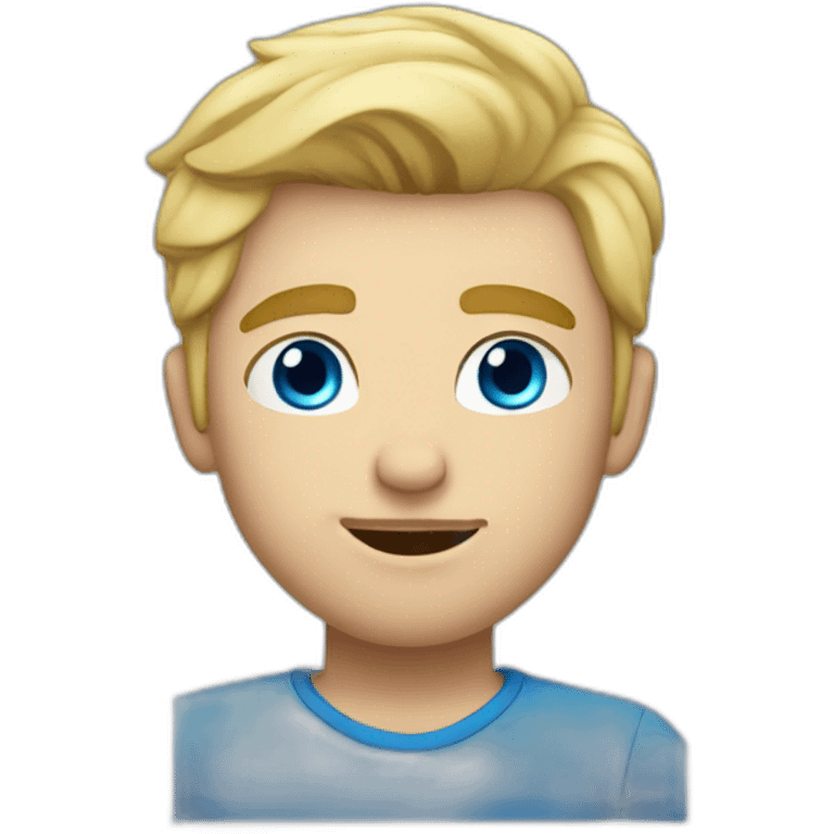 blonde man with Blue eyes air kiss emoji