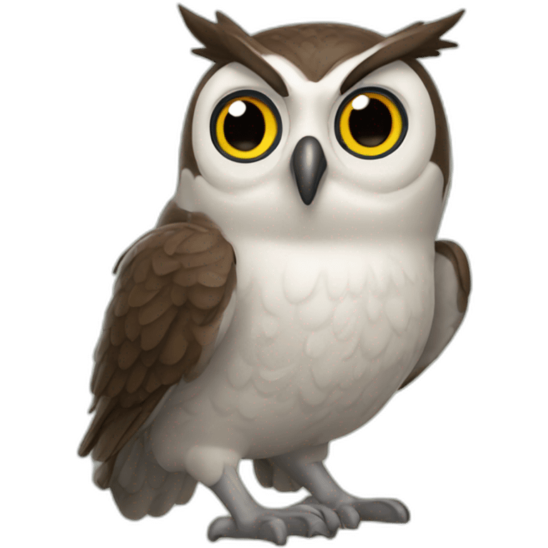 a goofy owl emoji