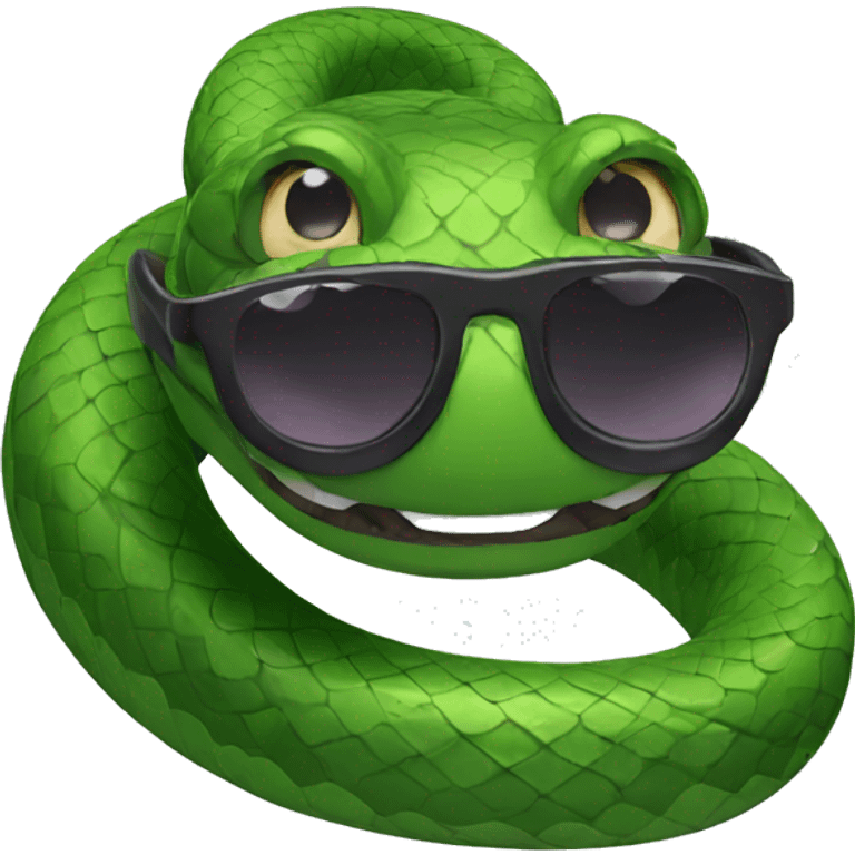 Snake with sunglasses emoji