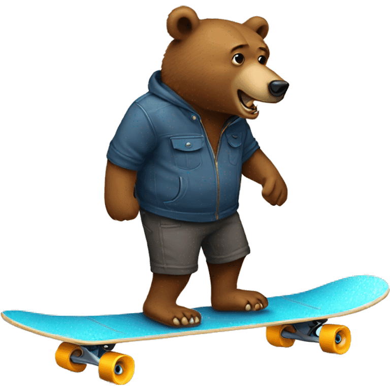 a bear eat a skate board emoji