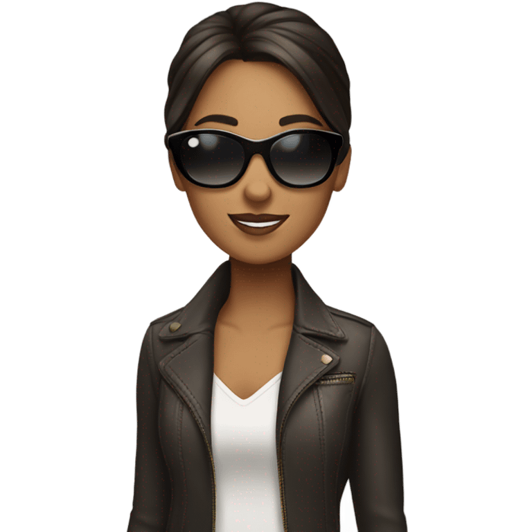 Brunette girl with sunglasses emoji