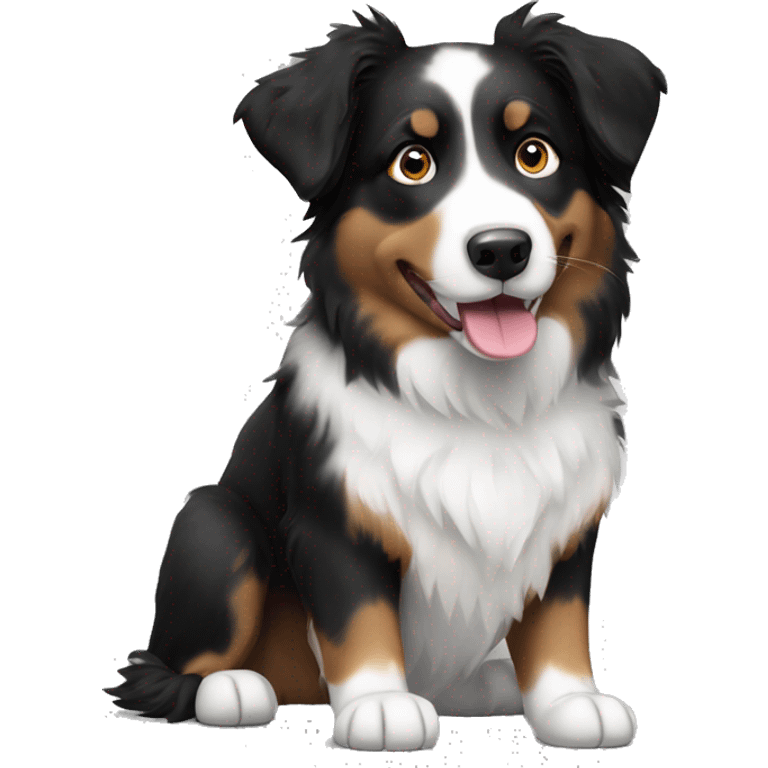 Black and white Australian shepherd emoji