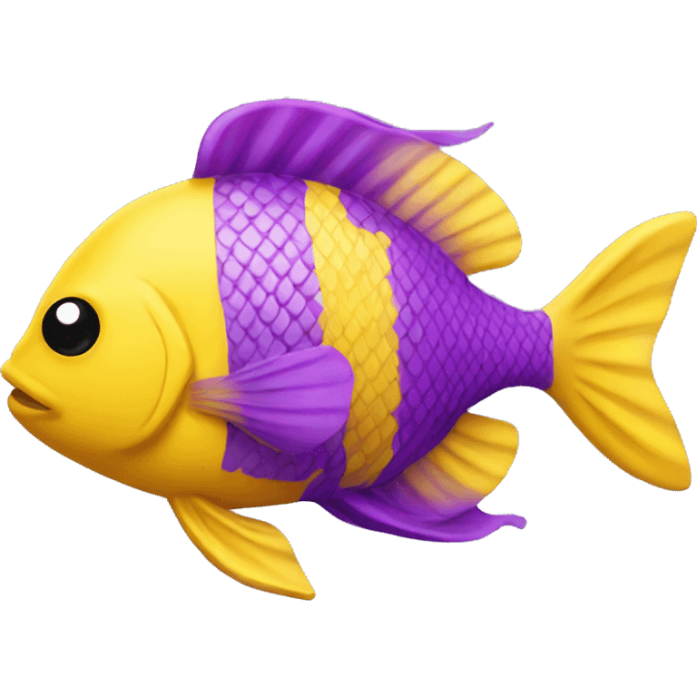 Yellow and purple colour fish  emoji