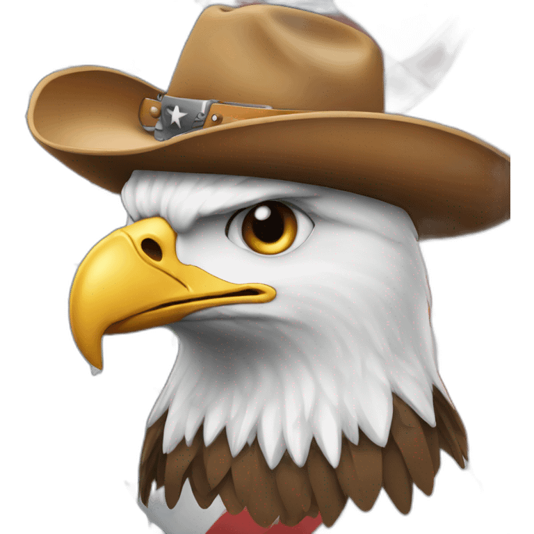 Patriotic Eagle with cowboy hat and gun emoji