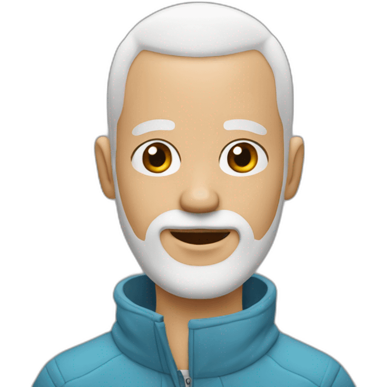 Man with glaces without hair with beard emoji