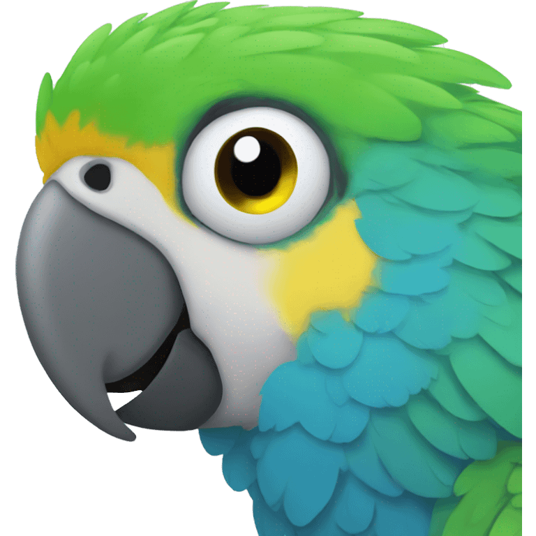 Parrot with yellow nose and blue skin emoji