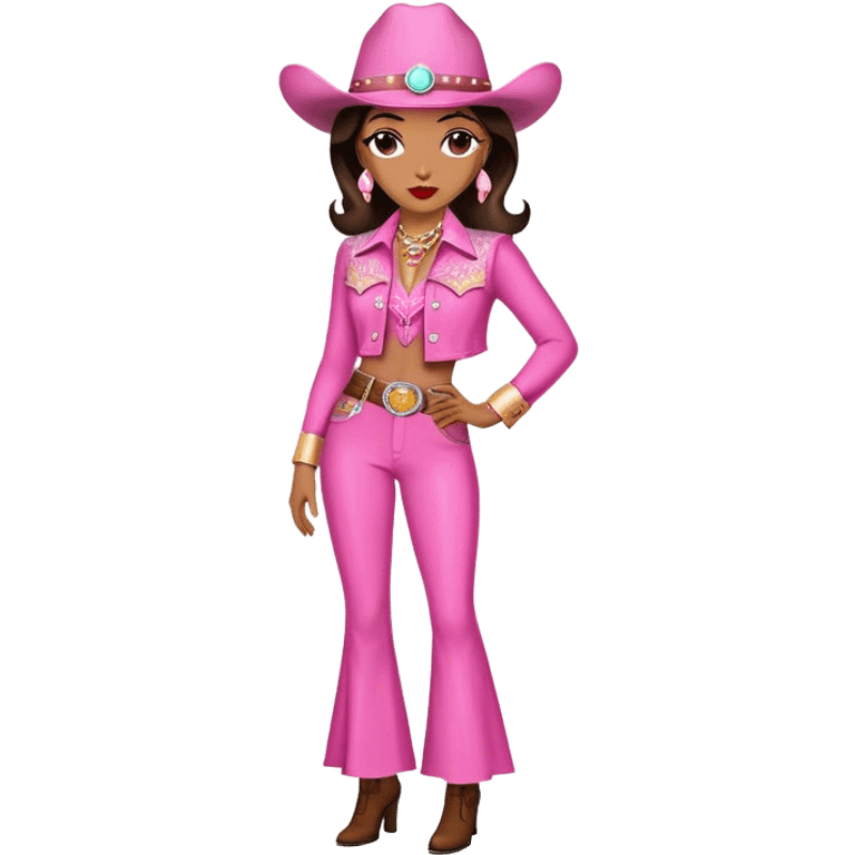 Pink retro western disco  emoji