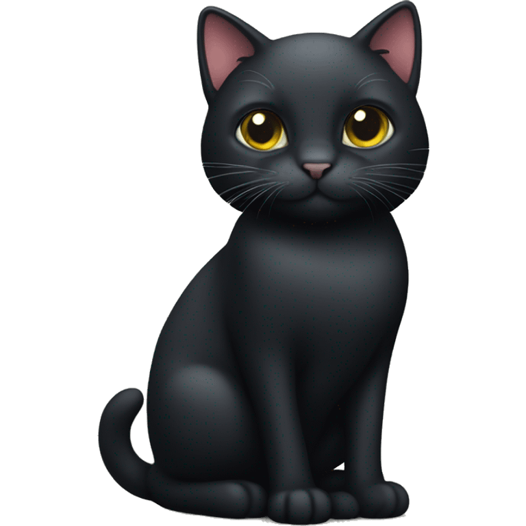 black cat that has  pollywog tail emoji